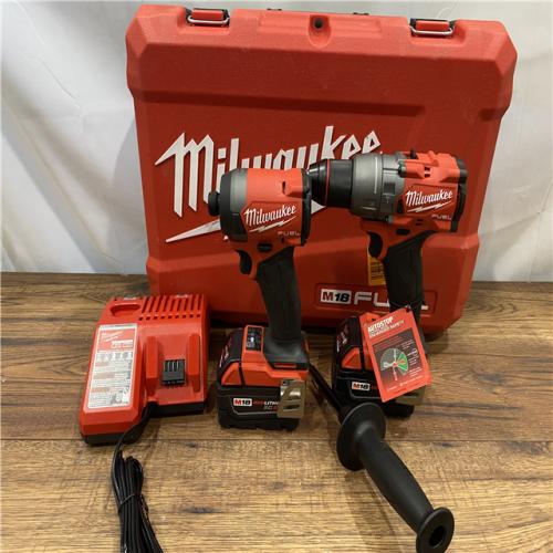 AS IS Milwaukee M18 FUEL 18V Lithium-Ion Brushless Cordless Hammer Drill and Impact Driver Combo Kit (2-Tool) with 2 Batteries