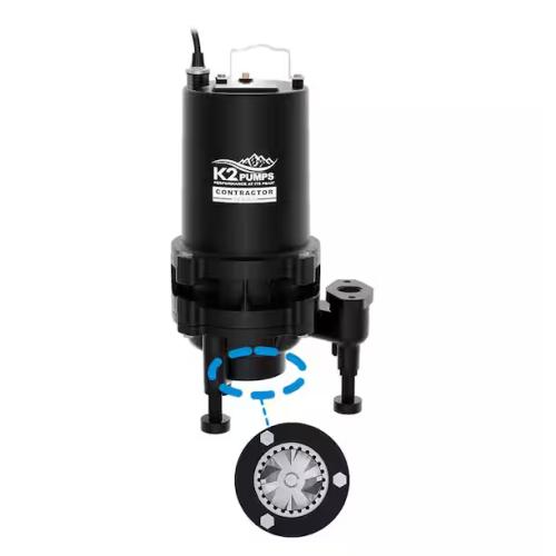 DALLAS LOCATION - K2 Contractor Series 2 HP Cast Iron Submersible Grinder/Sewage Pump