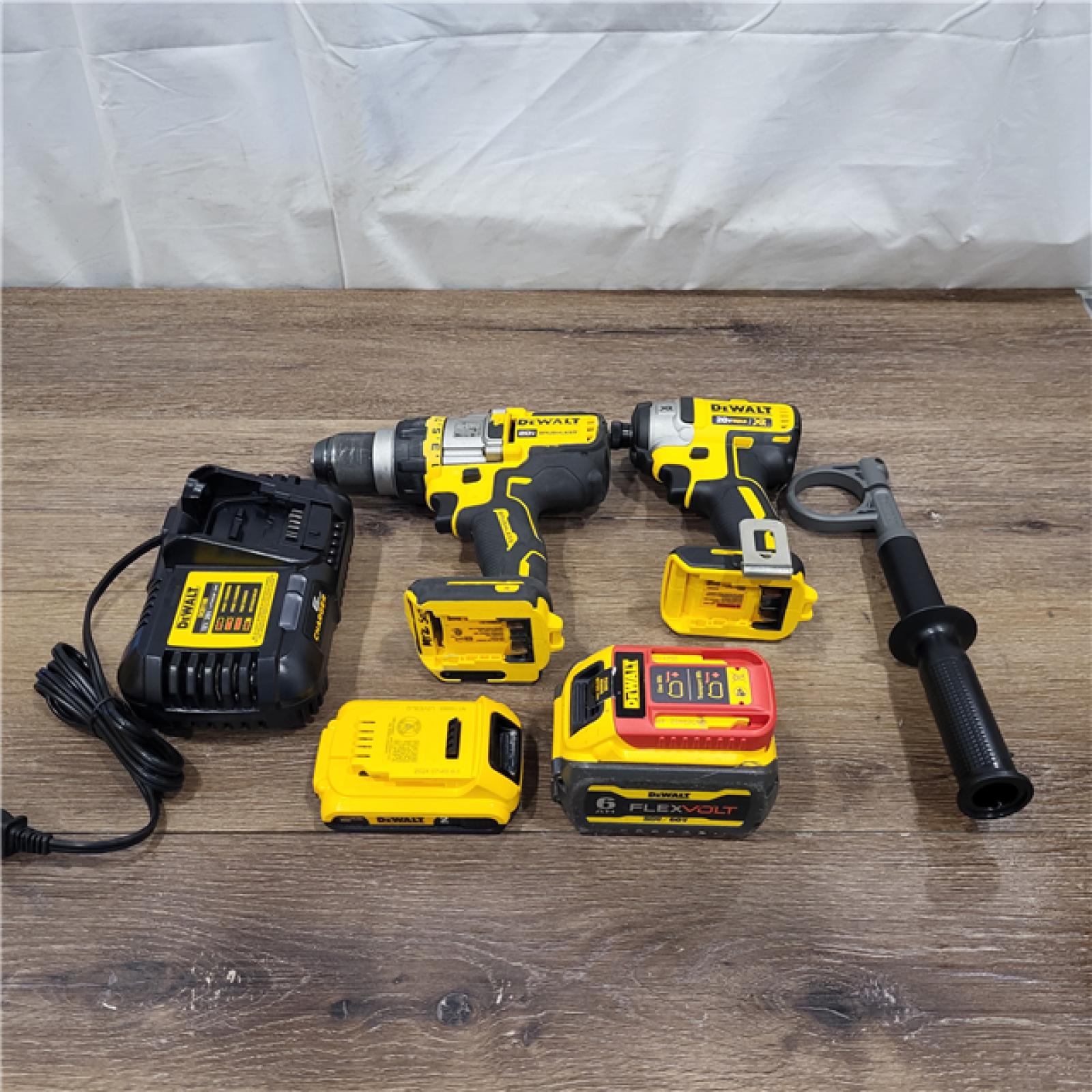 AS-IS 20V MAX Cordless Brushless Hammer Drill/Driver 2 Tool Combo Kit with FLEXVOLT ADVANTAGE