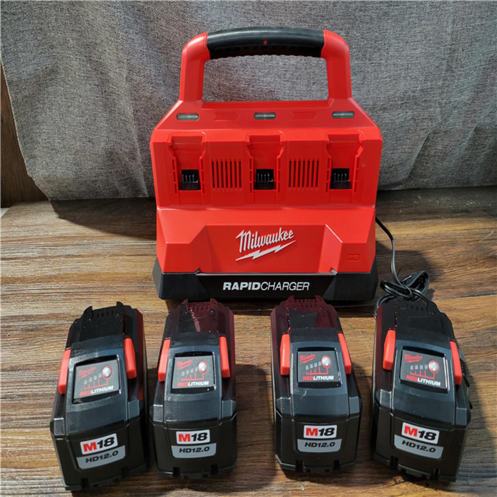 CALIFORNIA NEW MILWAUKEE M18 PACKOUT RAPID CHARGER STARTER PACK (4 BATTERIES INCLUDED)