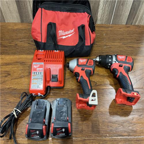 AS-IS Milwaukee 2697-22 M18 18-Volt 1/2-Inch 2-Tool Combo Kit Includes Charger,  (2) 3.0 AH Battery and Bag