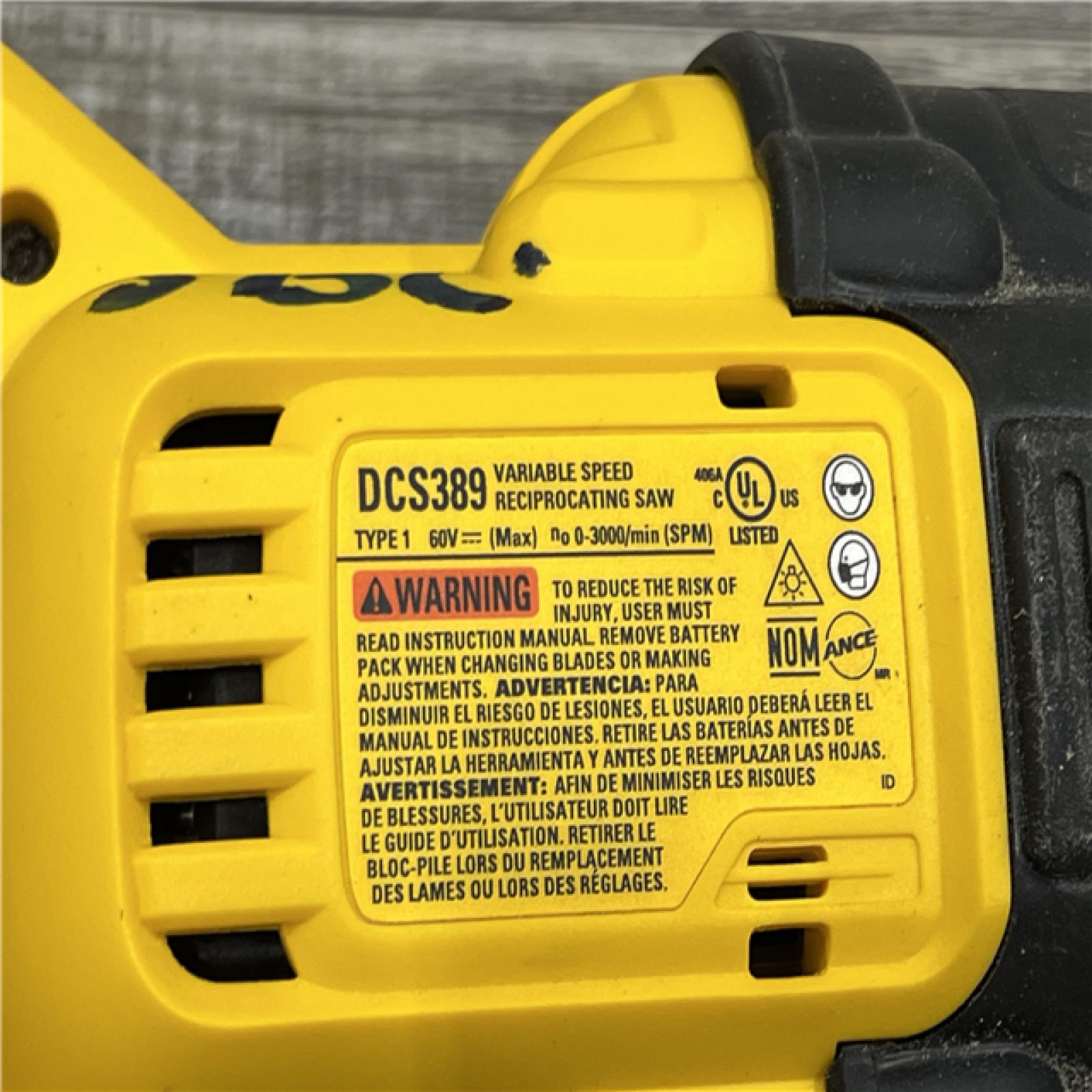 AS-IS DeWalt DCS389B FLEXVOLT 60V MAX Cordless Brushless Reciprocating Saw (Tool-Only)