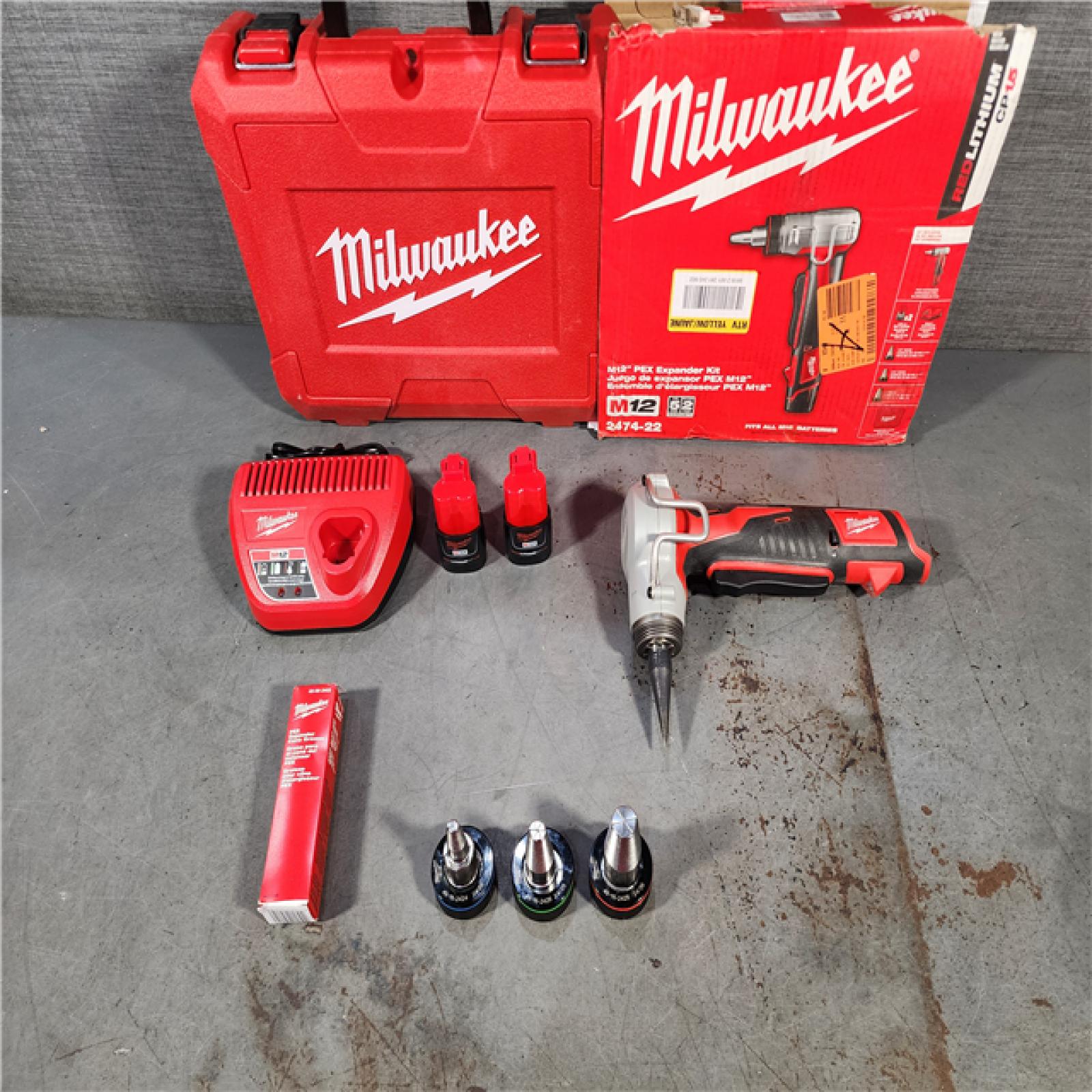 HOUSTON LOCATION - AS-IS (APPEARS LIKE NEW) M12 12-Volt Lithium-Ion Cordless PEX Expansion Tool Kit with (2) 1.5 Ah Batteries, (3) Expansion Heads and Hard Case