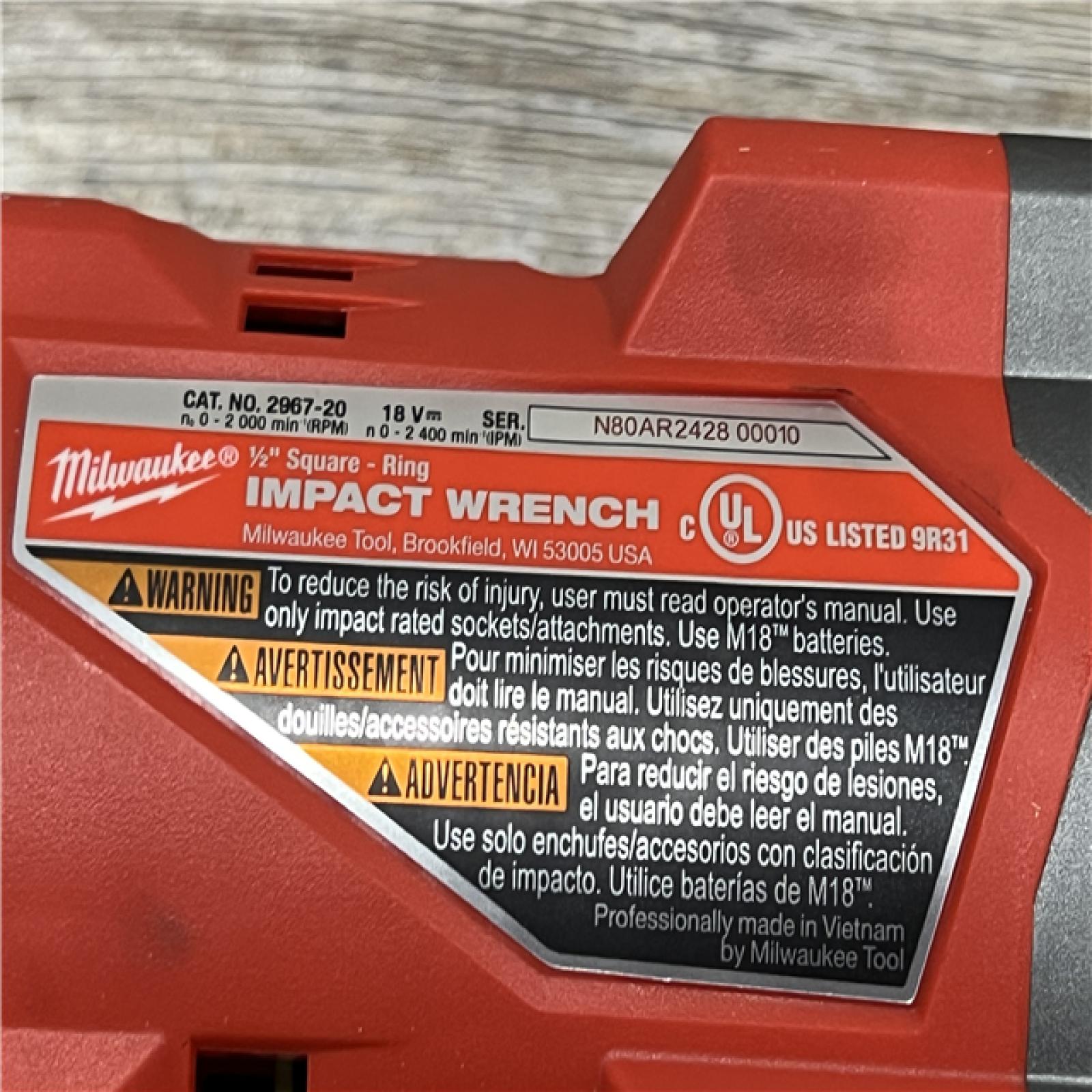 AS-IS Milwaukee M18 FUEL 18V Lithium-Ion Brushless Cordless 1/2 in. Impact Wrench with Friction Ring (Tool-Only)