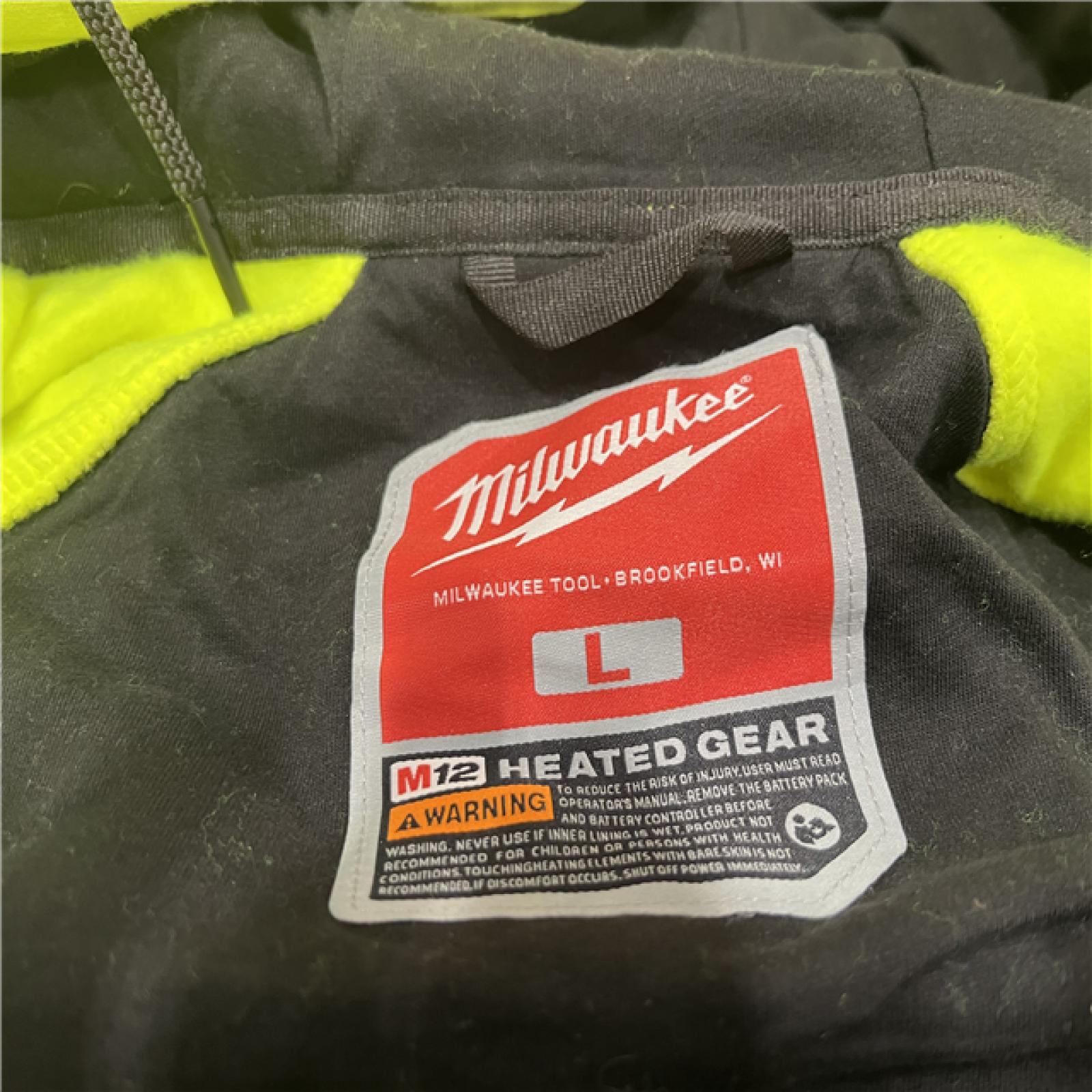 AS-ISMen's Large M12 12-Volt Lithium-Ion Cordless High -Vis Heated Jacket Hoodie (Jacket and Battery Holder Only)