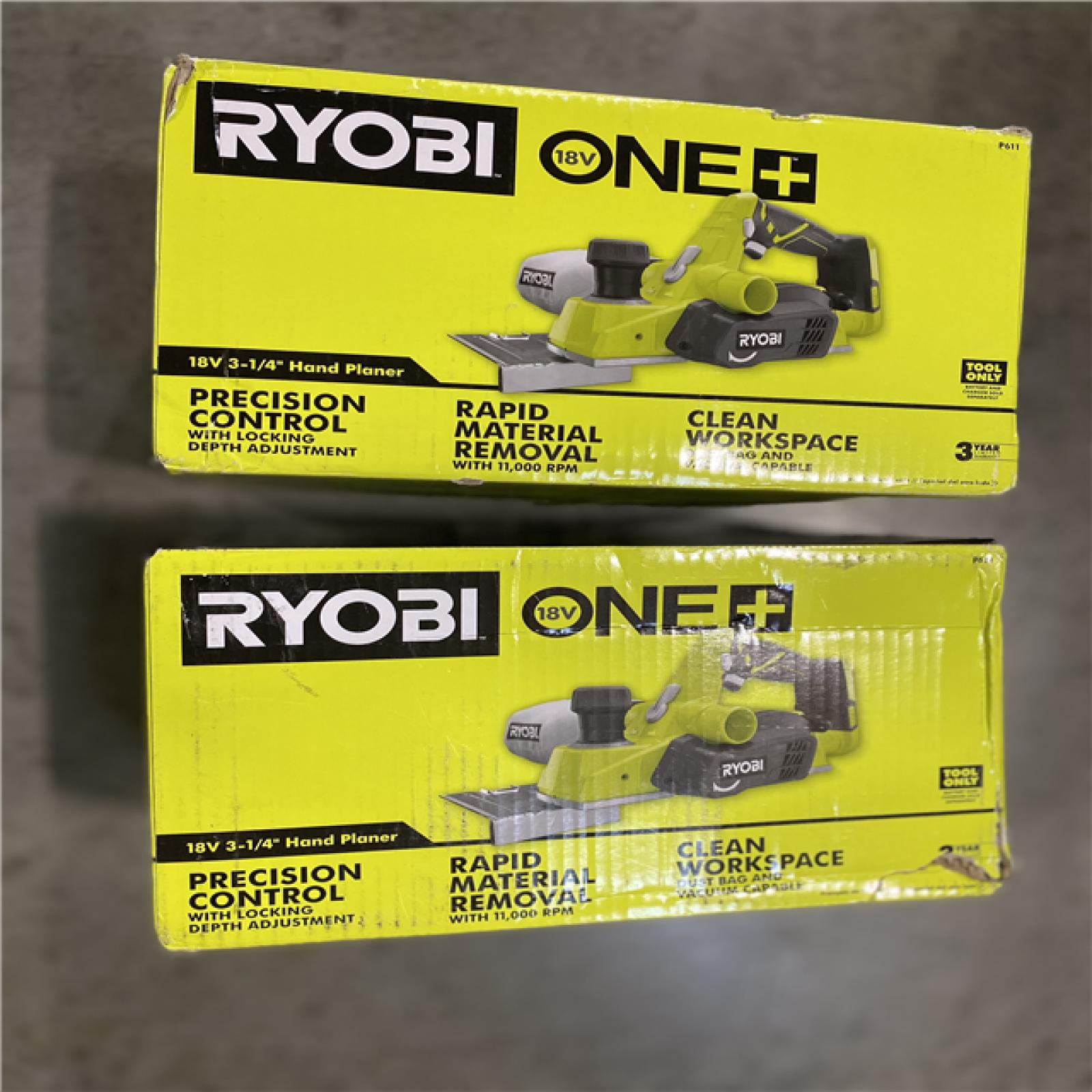 NEW! - RYOBI ONE+ 18V Cordless 3-1/4 in. Planer (Tool Only) with Dust Bag - (2 UNITS)