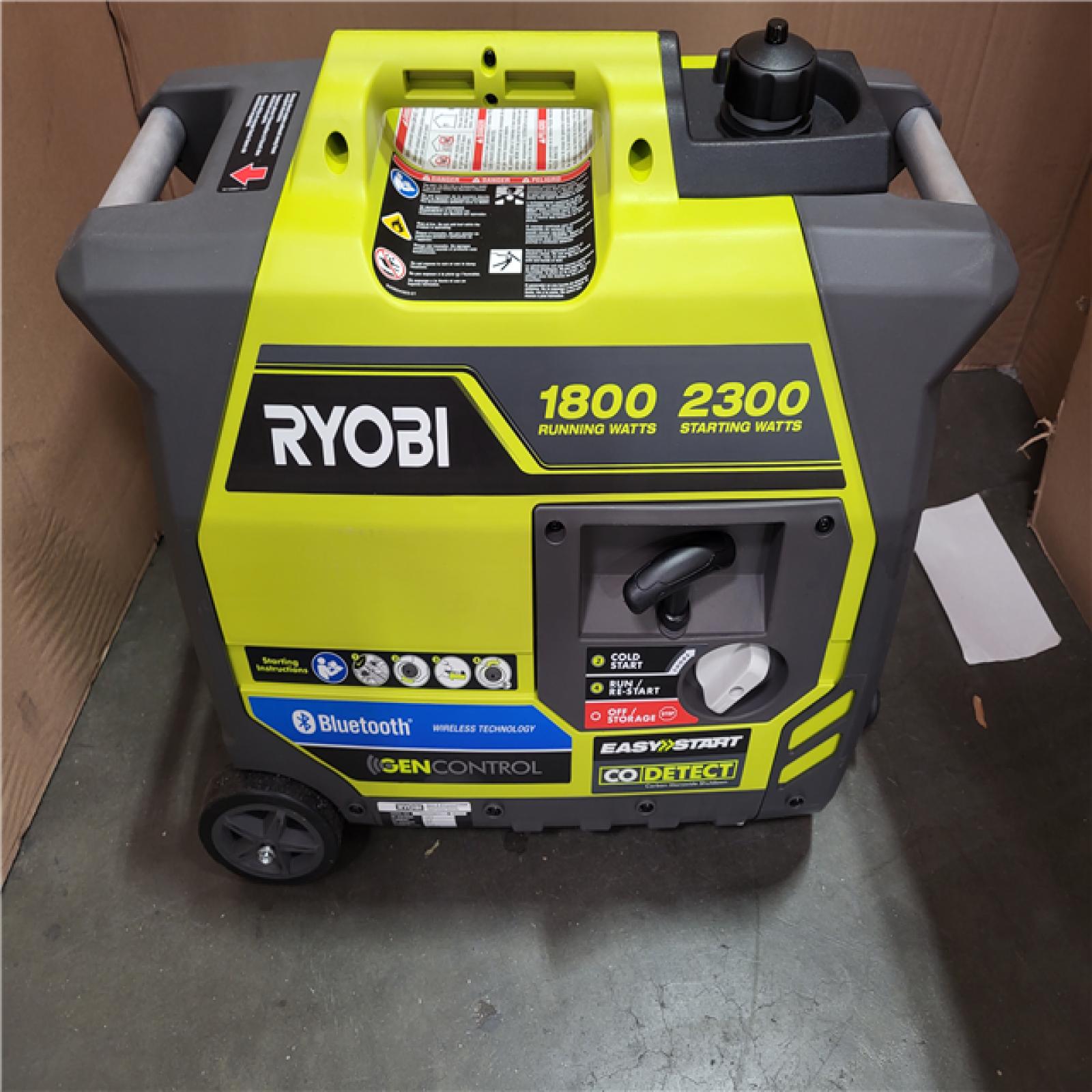 CALIFORNIA AS-IS RYOBI 2300 STARTING WATTS 1800 RUNNING WATTS EASY START GENERATOR