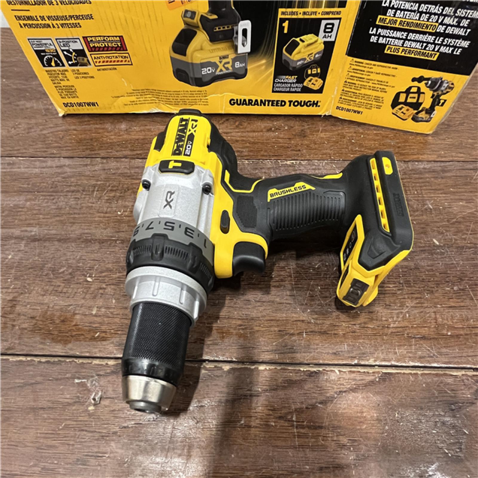 AS-ISDEWALT 20V XR Lithium-Ion Cordless Hammer Drill Kit with 8.0 Ah Battery, Charger and Kit Bag