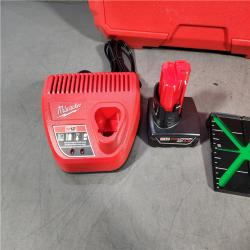 HOUSTON LOCATION - AS-IS Milwaukee-3632-21 M12 Green Beam Laser 360Â° 3-Plane Kit