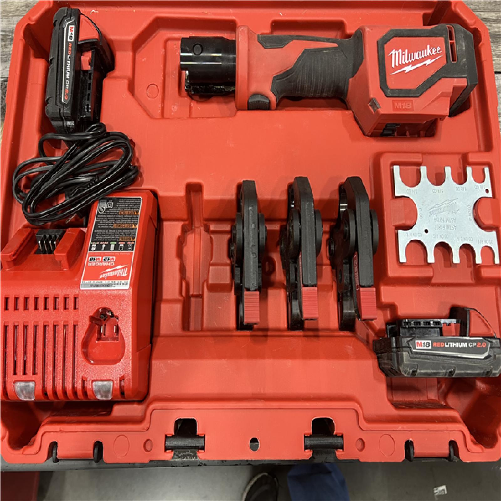 AS-IS Milwaukee-2674-22C M18 Short Throw Press Tool Kit W/ PEX Crimp Jaws