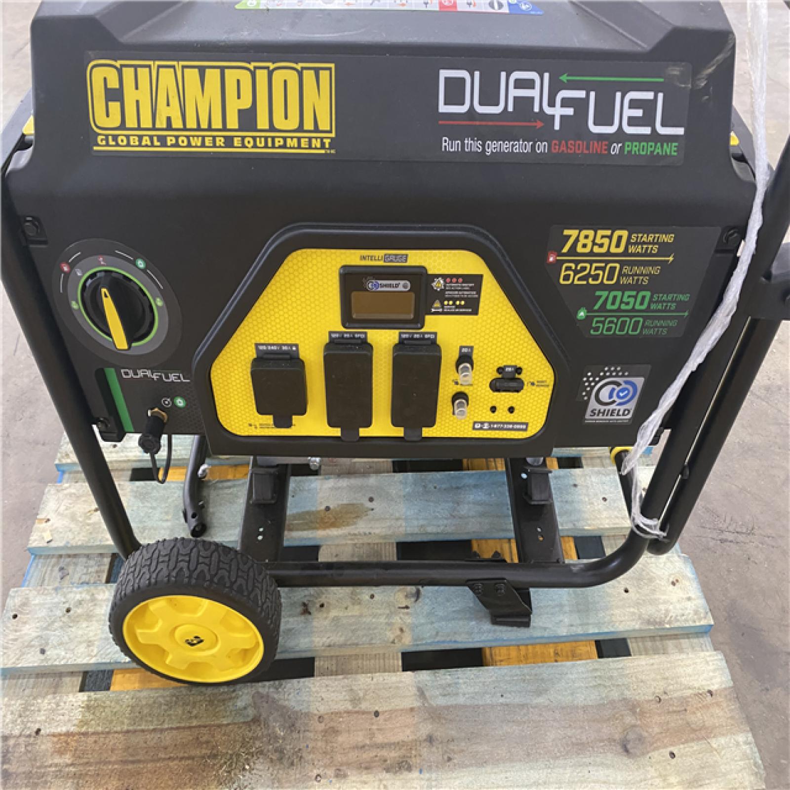 Houston Location - AS-IS Champion Dual Fuel 7,850 Starting Watts 6,250 Running Watts