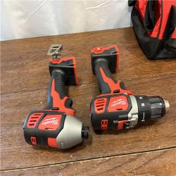 AS-ISMilwaukee M18 18V Cordless Brushed 2 Tool Drill/Driver and Impact Driver Kit