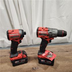 AS-IS Milwaukee M18 FUEL 18V Lithium-Ion Brushless Cordless Hammer Drill and Impact Driver Combo Kit (2-Tool) with 2 Batteries