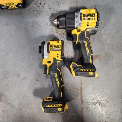 HOUSTON LOCATION - AS-IS DEWALT 20V MAX XR Hammer Drill and ATOMIC Impact Driver 2 Tool Cordless Combo Kit with (2) 4.0Ah Batteries, Charger, and Bag