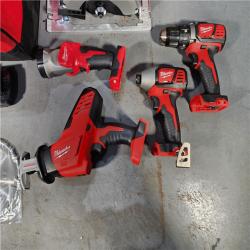 HOUSTON LOCATION - AS-IS (APPEARS LIKE NEW) Milwaukee M18 18-Volt Lithium-Ion Cordless Combo Tool Kit (5-Tool) with (1) 3.0Ah and (1) 1.5Ah Battery, (1) Charger, (1) Tool Bag