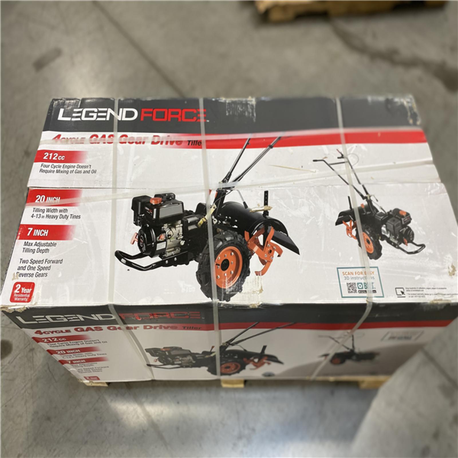 DALLAS LOCATION -  Legend Force 20 in. 212 cc Gas Rear Tine Tiller, Forward/Reverse