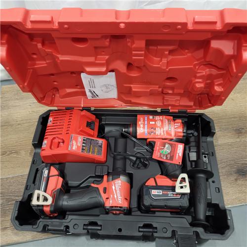 AS-IS Milwaukee M18 FUEL 18V Lithium-Ion Brushless Cordless Hammer Drill and Impact Driver Combo Kit (2-Tool) with 2 Batteries