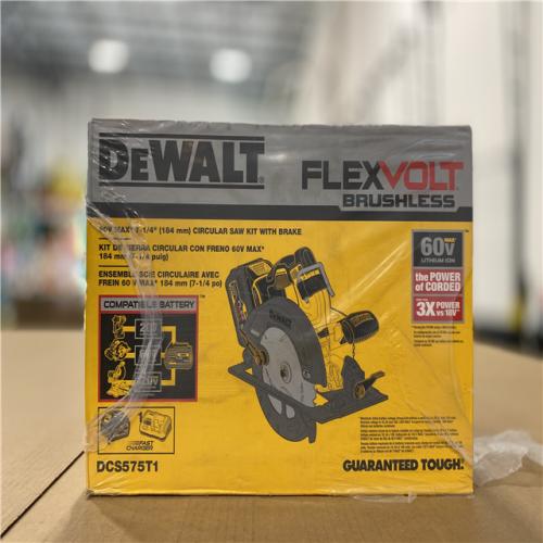 NEW! - DeWalt 60V MAX FlexVolt 7-1/4 Brushless Circular Saw Kit, 1 Battery