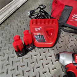 HOUSTON LOCATION - AS-IS Milwaukee 2 Tool Combo Kit W/ (2) Battery & Charger