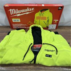 AS-IS MILWAUKEE Men's Medium M12 12-Volt Lithium-Ion Cordless High -Vis Heated Jacket Hoodie (Jacket Only)