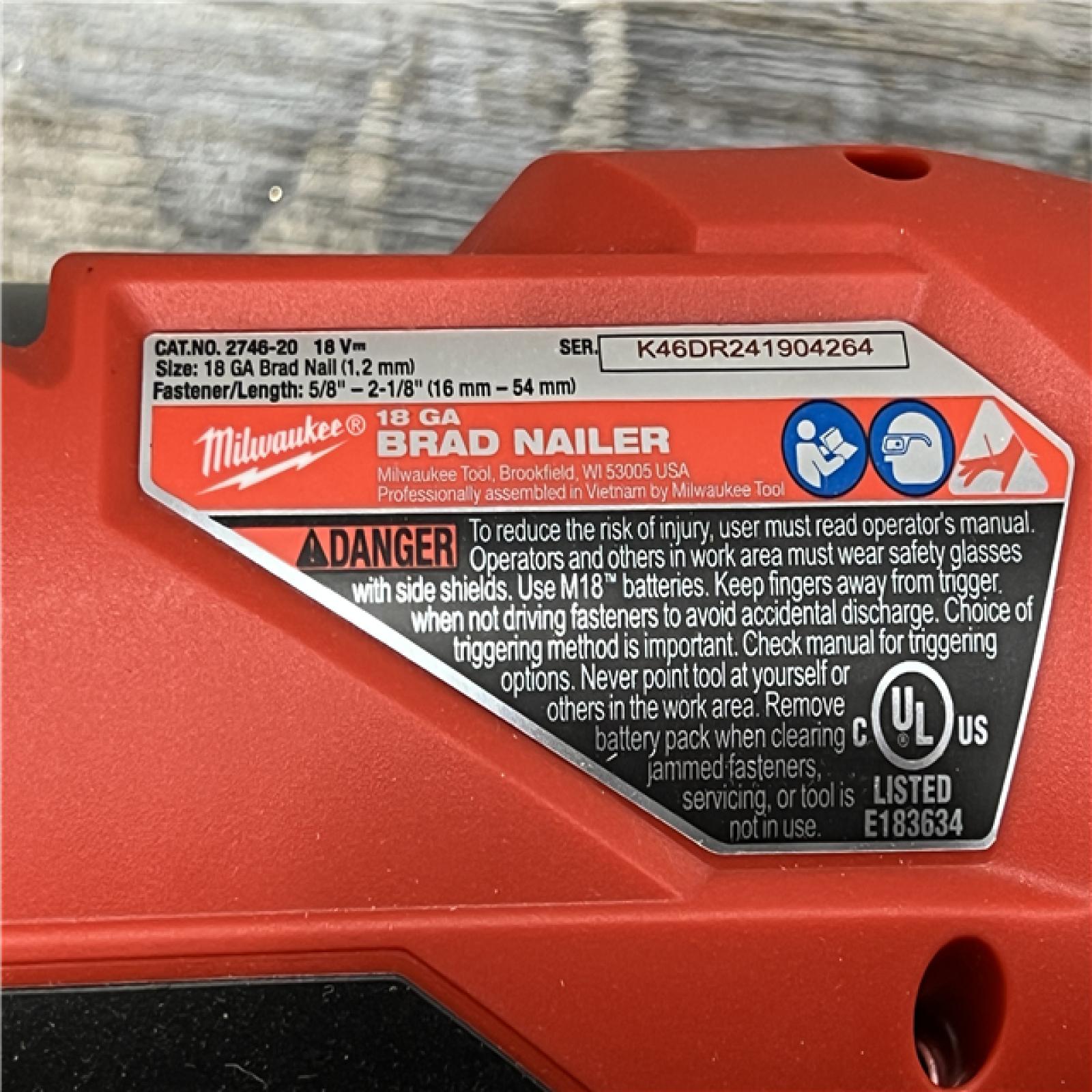 AS-IS Milwaukee M18 FUEL 18 Gauge Brad Nailer