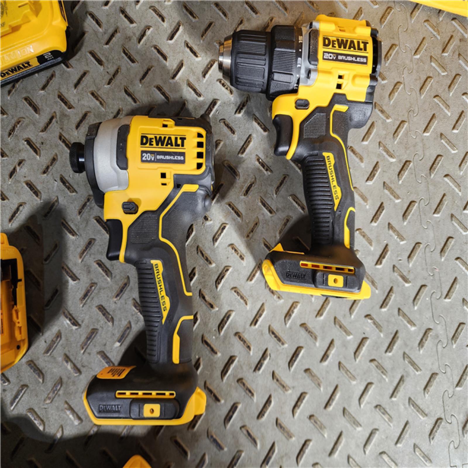 HOUSTON LOCATION - AS-IS DeWalt 20V MAX ATOMIC Cordless Brushless 4 Tool Combo Kit