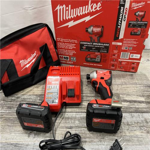 AS-IS Milwaukee M18 Compact Brushless 1/4  Hex Impact Driver Kit