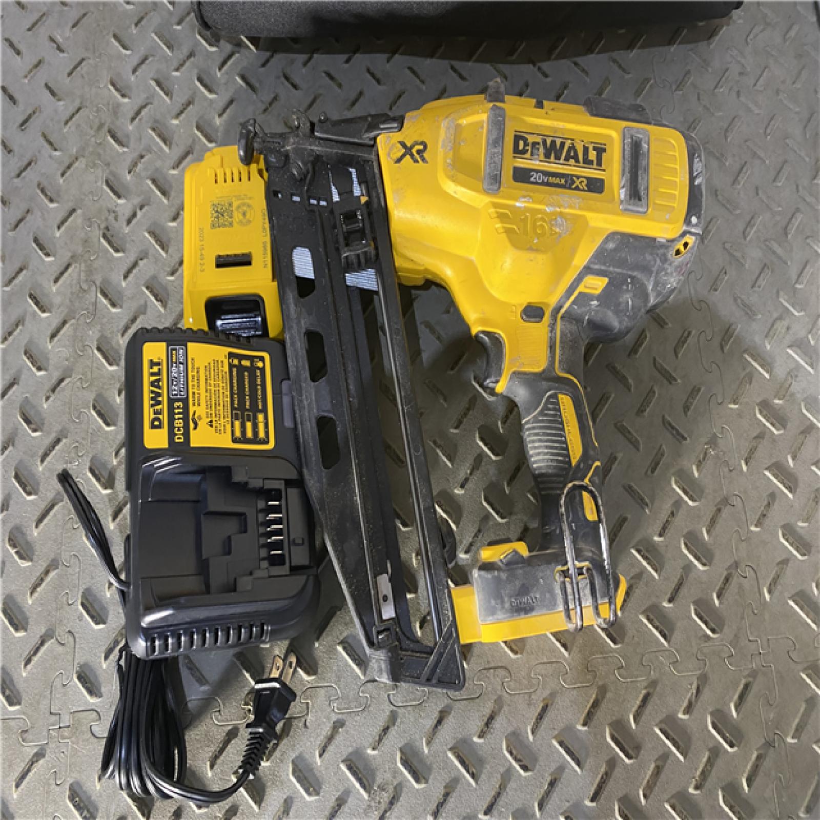 Houston location AS-IS DEWALT 20V MAX XR 15 Ga. Cordless 34 Deg Nailer 20 V