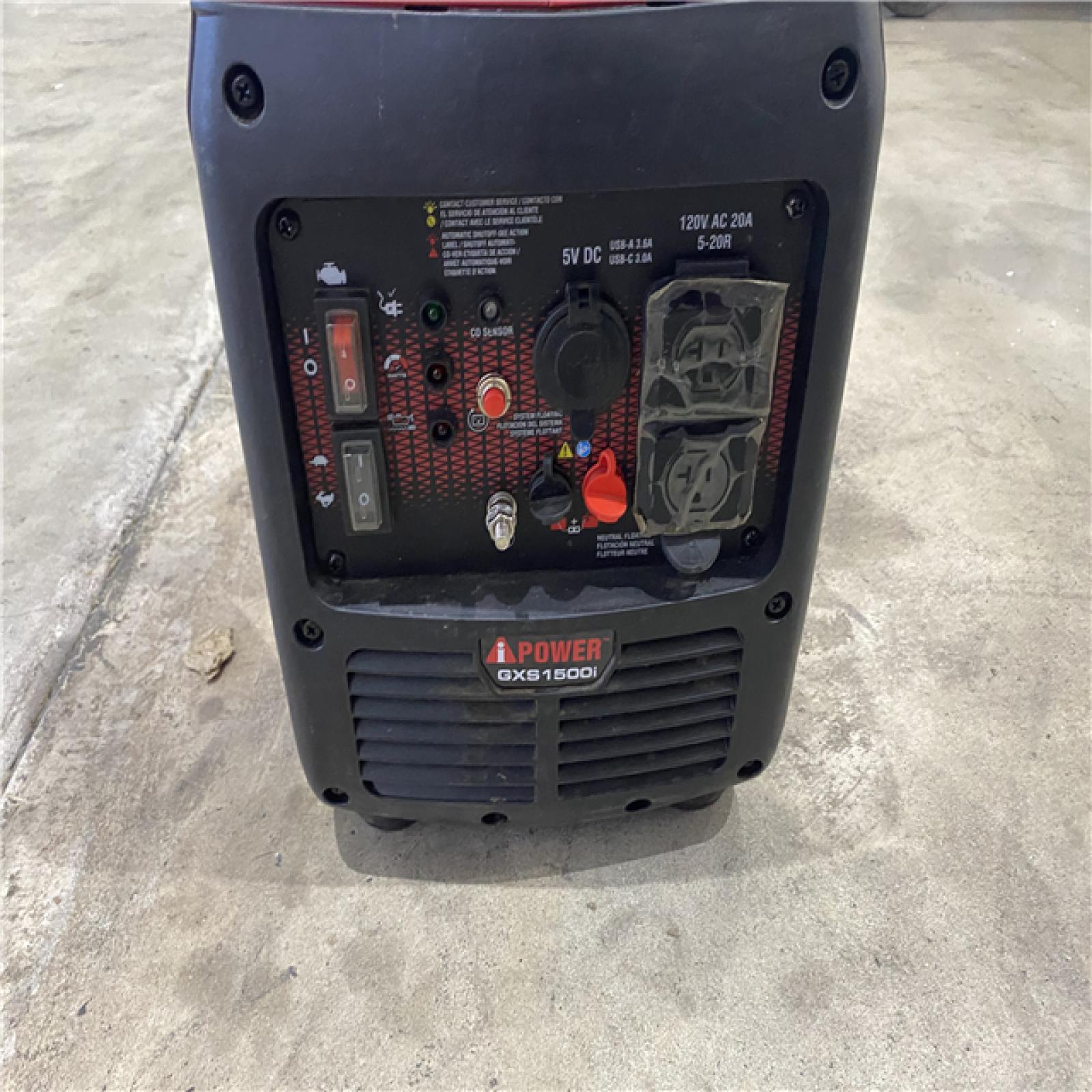 Houston location AS-IS A-IPOWER 1500-Watt Recoil Start Gasoline Powered Ultra-Light Inverter Generator with 60cc OHV Engine and CO Sensor Shutdown