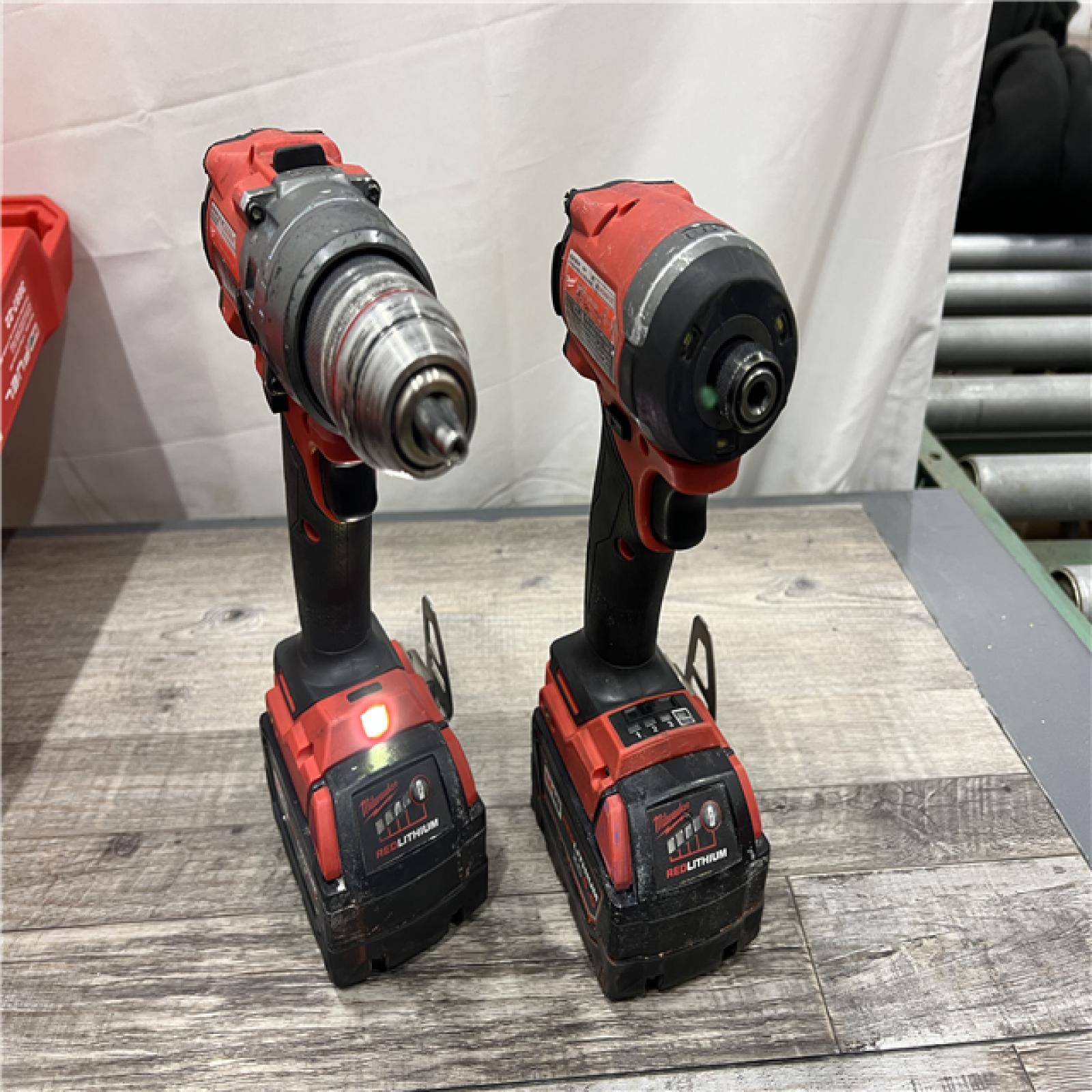 AS-IS Milwaukee M18 FUEL 18V Lithium-Ion Brushless Cordless Hammer Drill and Impact Driver Combo Kit (2-Tool) with 2 Batteries