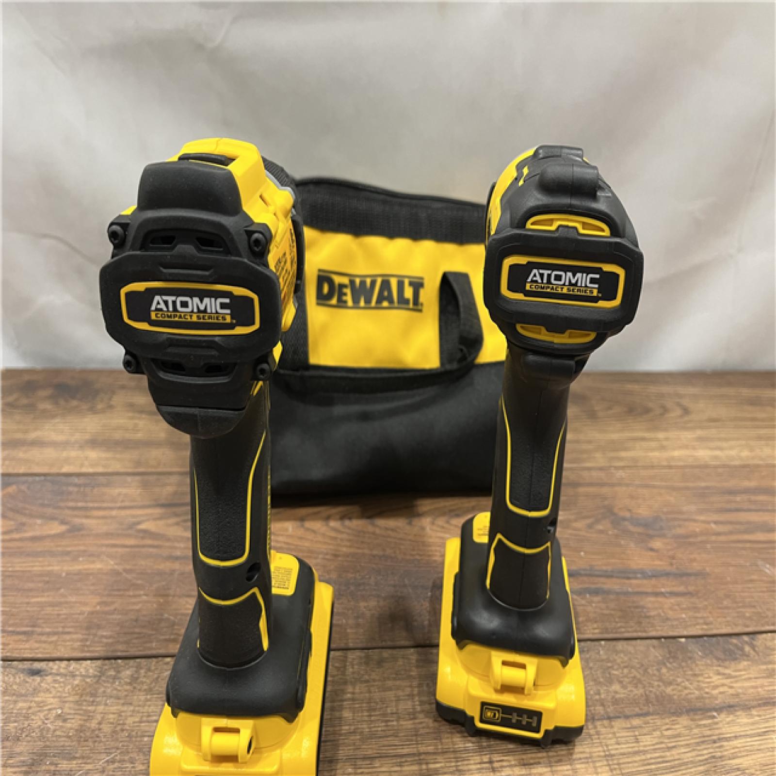 AS IS DEWALT ATOMIC 20-Volt MAX Lithium-Ion Cordless Combo Kit (2-Tool) with (2) 2.0Ah Batteries, Charger and Bag