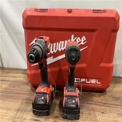 AS IS Milwaukee M18 FUEL 18V Lithium-Ion Brushless Cordless Hammer Drill and Impact Driver Combo Kit (2-Tool) with 2 Batteries