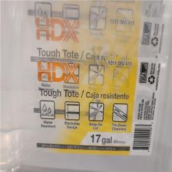 Phoenix Location HDX 17 Gal. Tough Storage Tote in Clear with Yellow Lid (42 Count)