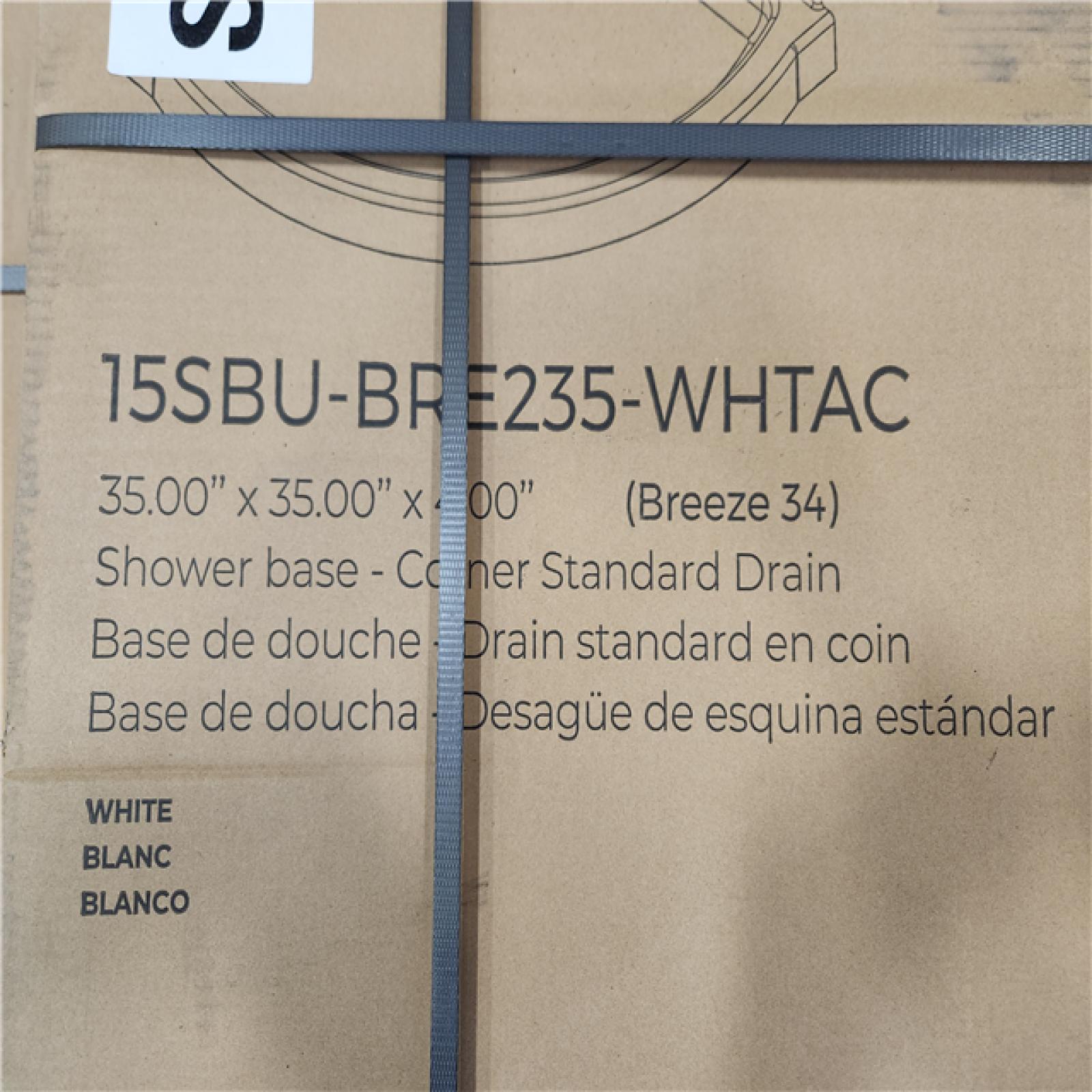 Phoenix Location OVE Decors Breeze 34 in. L x 34 in. W x 76.97 in. H Corner Shower Kit with Clear Framed Sliding Door in Black and Shower Pan