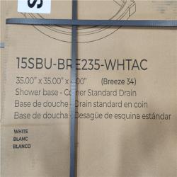 Phoenix Location OVE Decors Breeze 34 in. L x 34 in. W x 76.97 in. H Corner Shower Kit with Clear Framed Sliding Door in Black and Shower Pan