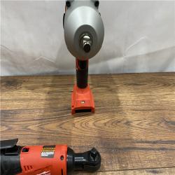 AS IS M12/M18 12/18V Lithium-Ion Cordless 3/8 in. Ratchet and 1/2 in. High Torque Impact Wrench with Friction Ring Combo Kit