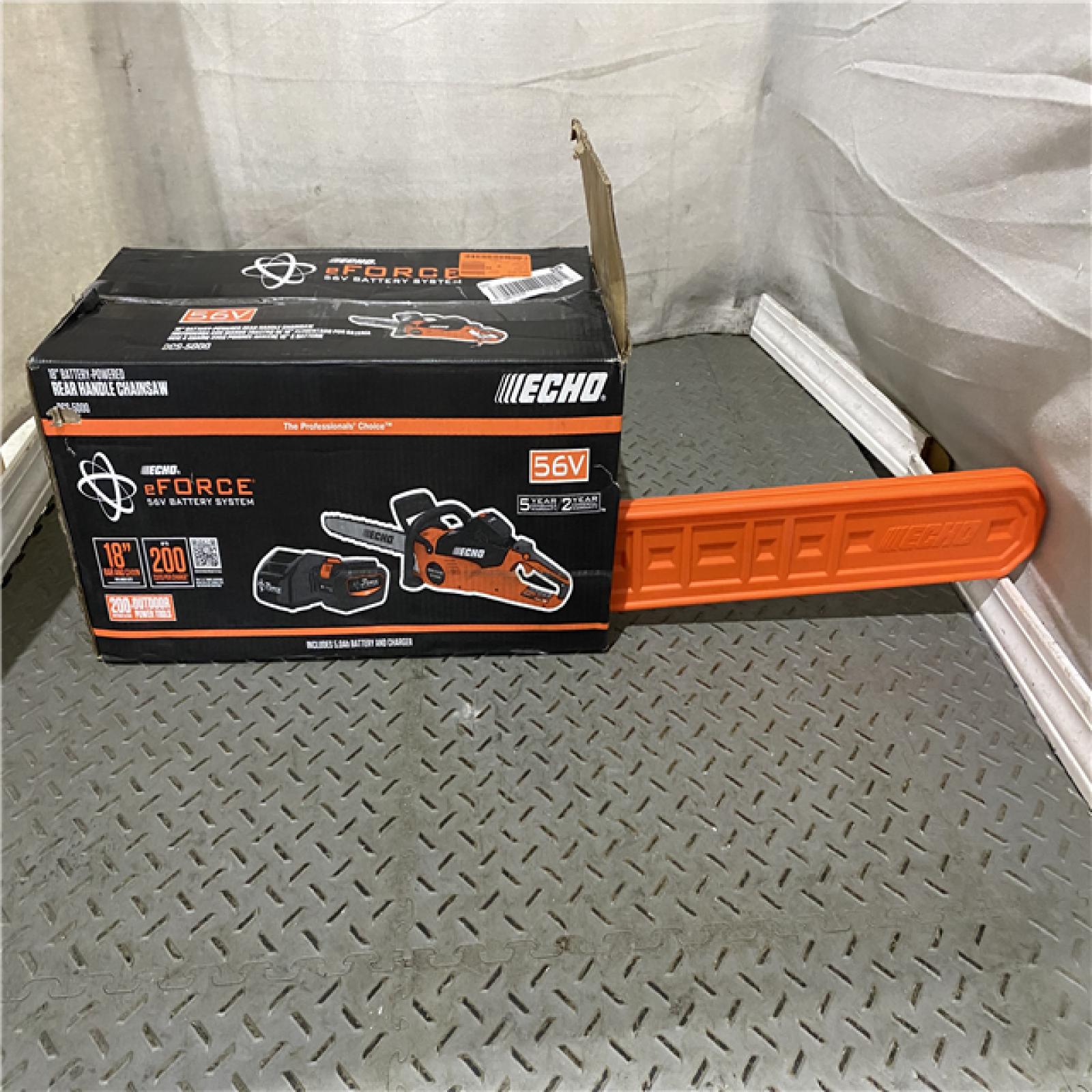 Houston location AS-IS Echo EFORCE 18 in. 56V Cordless Electric Battery Brushless Rear Handle Chainsaw ONLY TOOL - DCS-5000-18C2