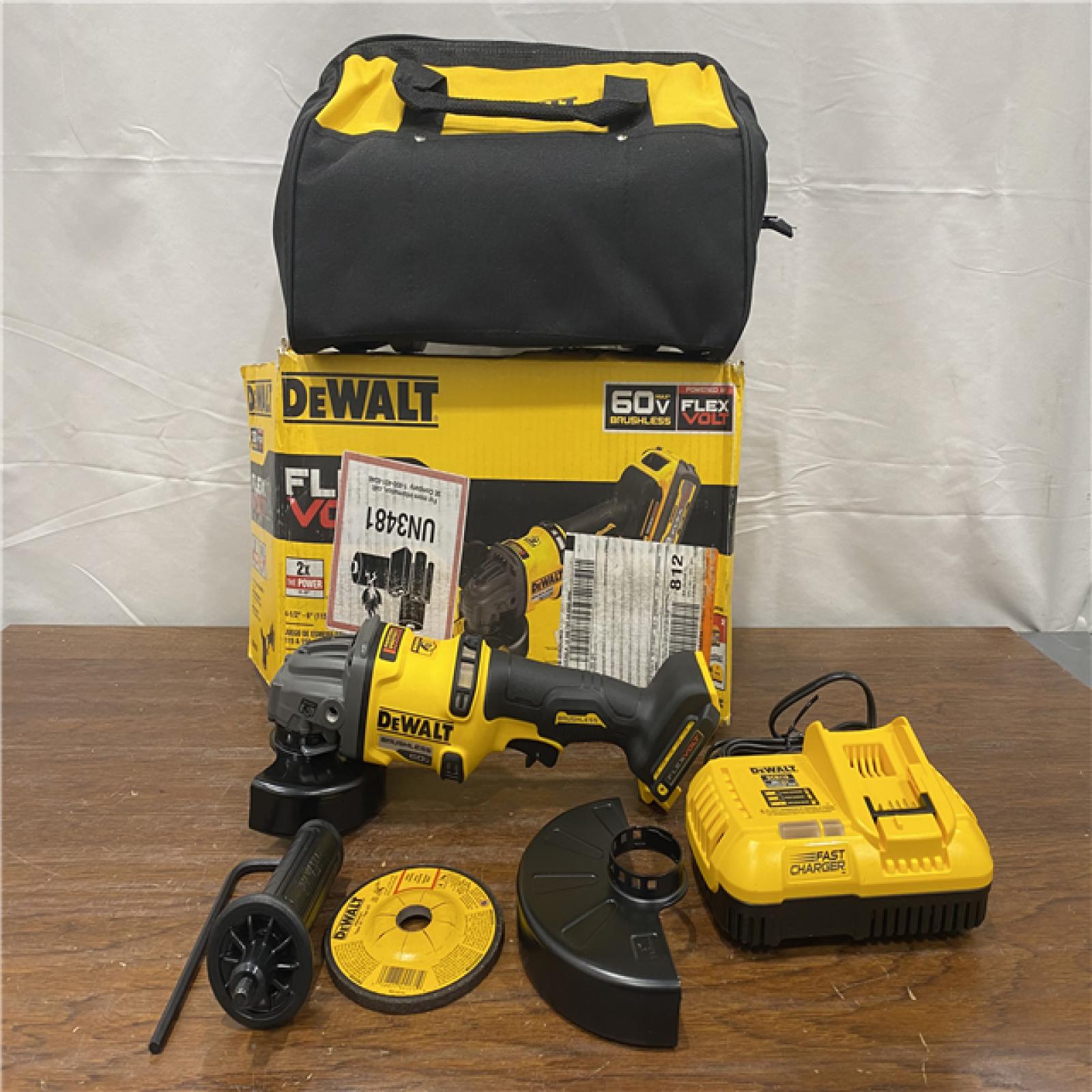 AS-IS DeWalt Flexvolt 60V Max Cordless Grinder  4.5 in; 6 in  Kit  1 KT (115-DCG418X2)