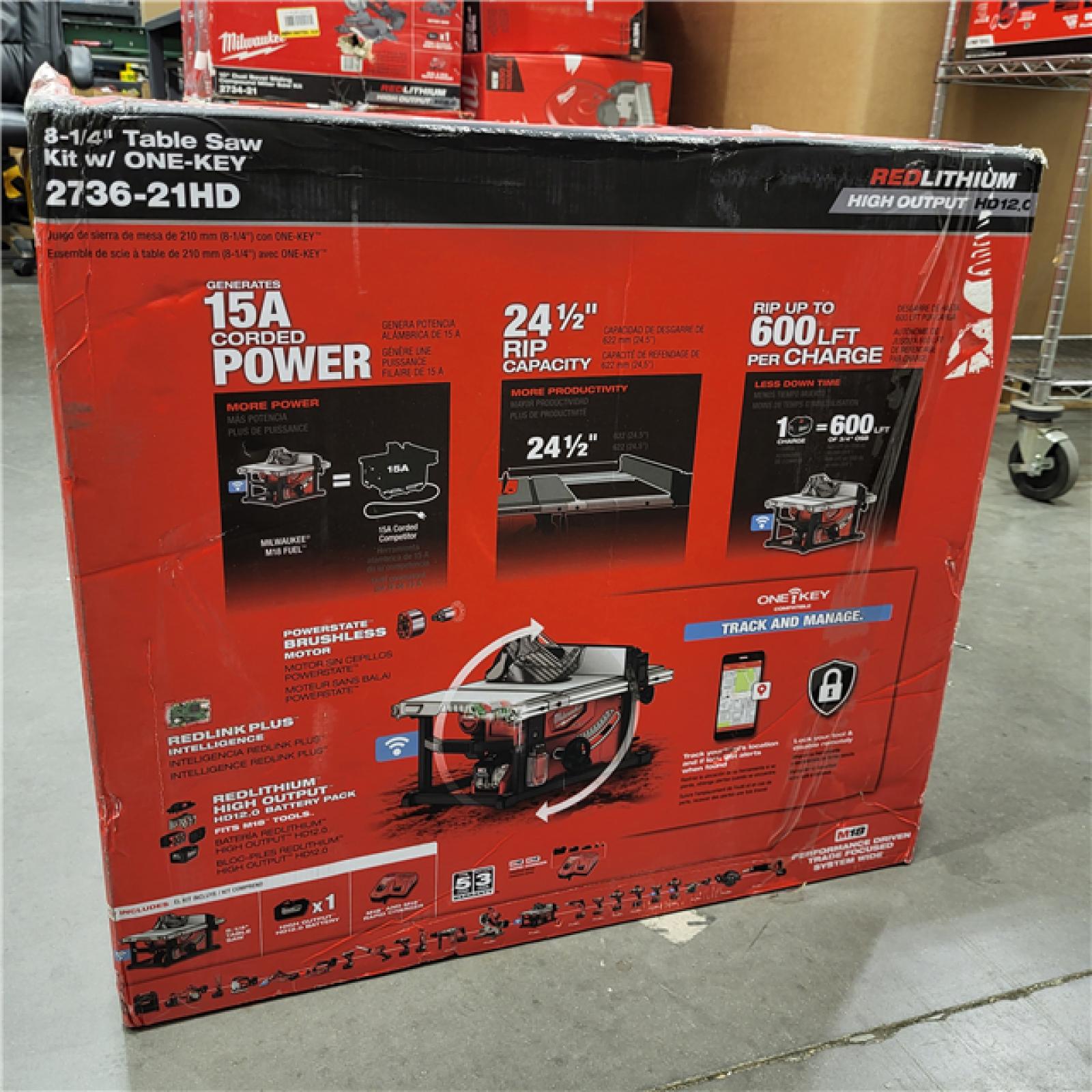 NEW! M18 FUEL ONE-KEY 18- Volt Lithium-Ion Brushless Cordless 8-1/4 in. Table Saw Kit W/(1) 12.0Ah Battery & Rapid Charger