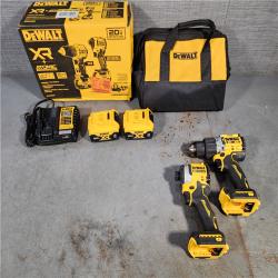 HOUSTON LOCATION - AS-IS DEWALT 20V MAX XR Hammer Drill and ATOMIC Impact Driver 2 Tool Cordless Combo Kit with (2) 4.0Ah Batteries, Charger, and Bag