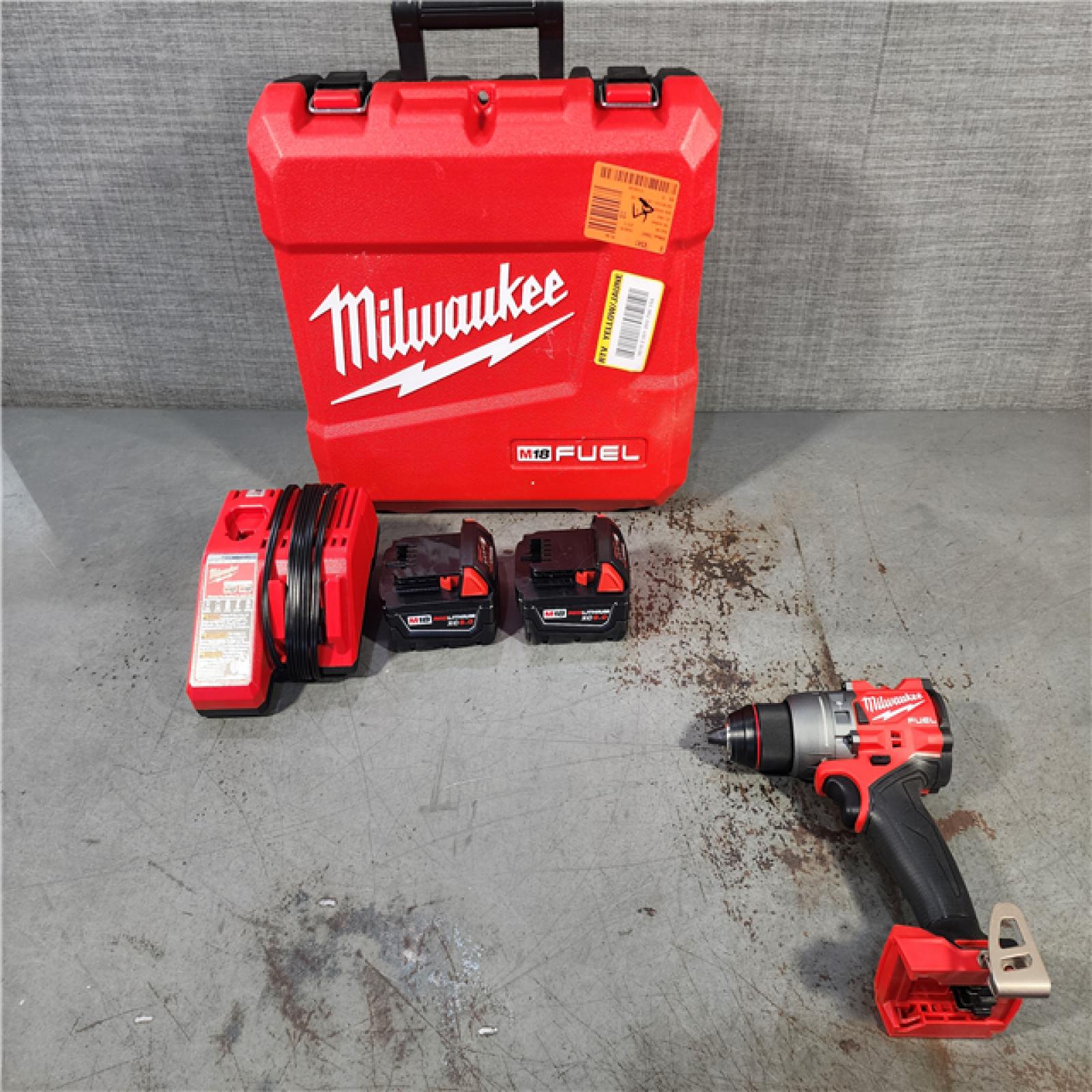 HOUSTON LOCATION - AS-IS (APPEARS LIKE NEW) Milwaukee 2904-22 Hammer Drill Driver Kit with Batteries  Charger & Tool Case  Red