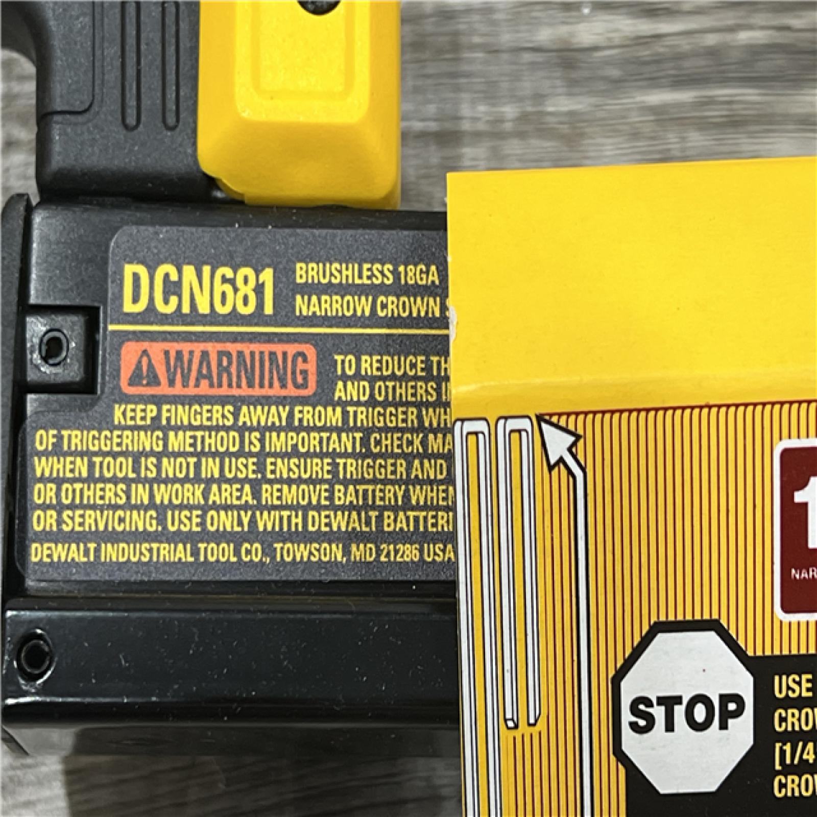 AS-IS DEWALT DCN681D1 20V 18Ga Stapler Kit