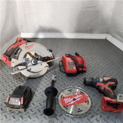 HOUSTON Location-AS-IS-Milwaukee 2992-22 18V M18 Lithium-Ion Brushless Cordless 2-Tool Combo Kit with 1/2 Hammer Drill/Driver and 7-1/4 Circular Saw 4.0 Ah APPEARS IN USED Condition