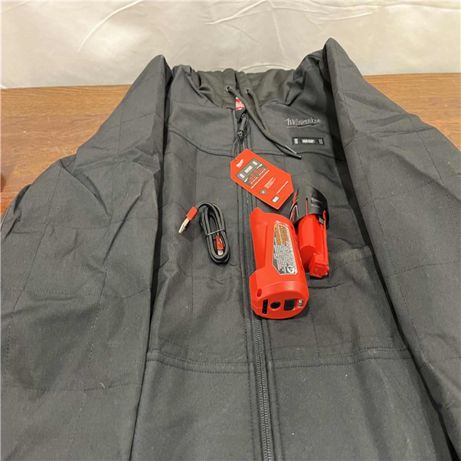 AS-ISMilwaukee M12 12V Heated AXIS Black Hooded Jacket Kit - (Large)