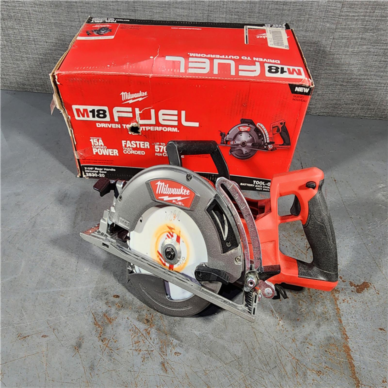 HOUSTON LOCATION - AS-IS Milwaukee 2830-20 Rear Handle Circular Saw M18 FUEL 7-1/4  Cordless Brushless Tool Only