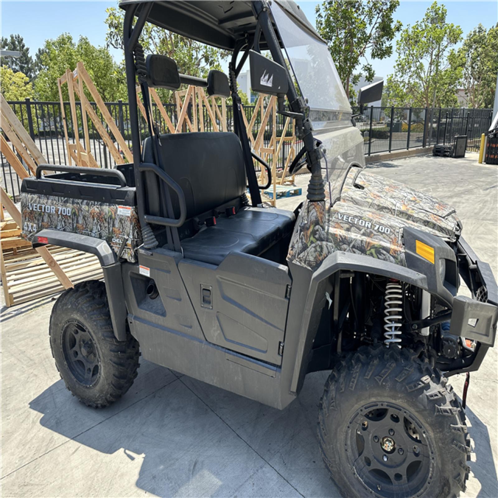 California AS-IS VECTOR 700 4WD UTV in Camo Utility Vehicle (No Key/Body Damage)