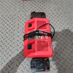 Houston location- AS-IS Milwaukee M18 18V Lithium-Ion Dual Bay Rapid Battery Charger W/ (2) 8Ah HIGH OUTPUT Batteries