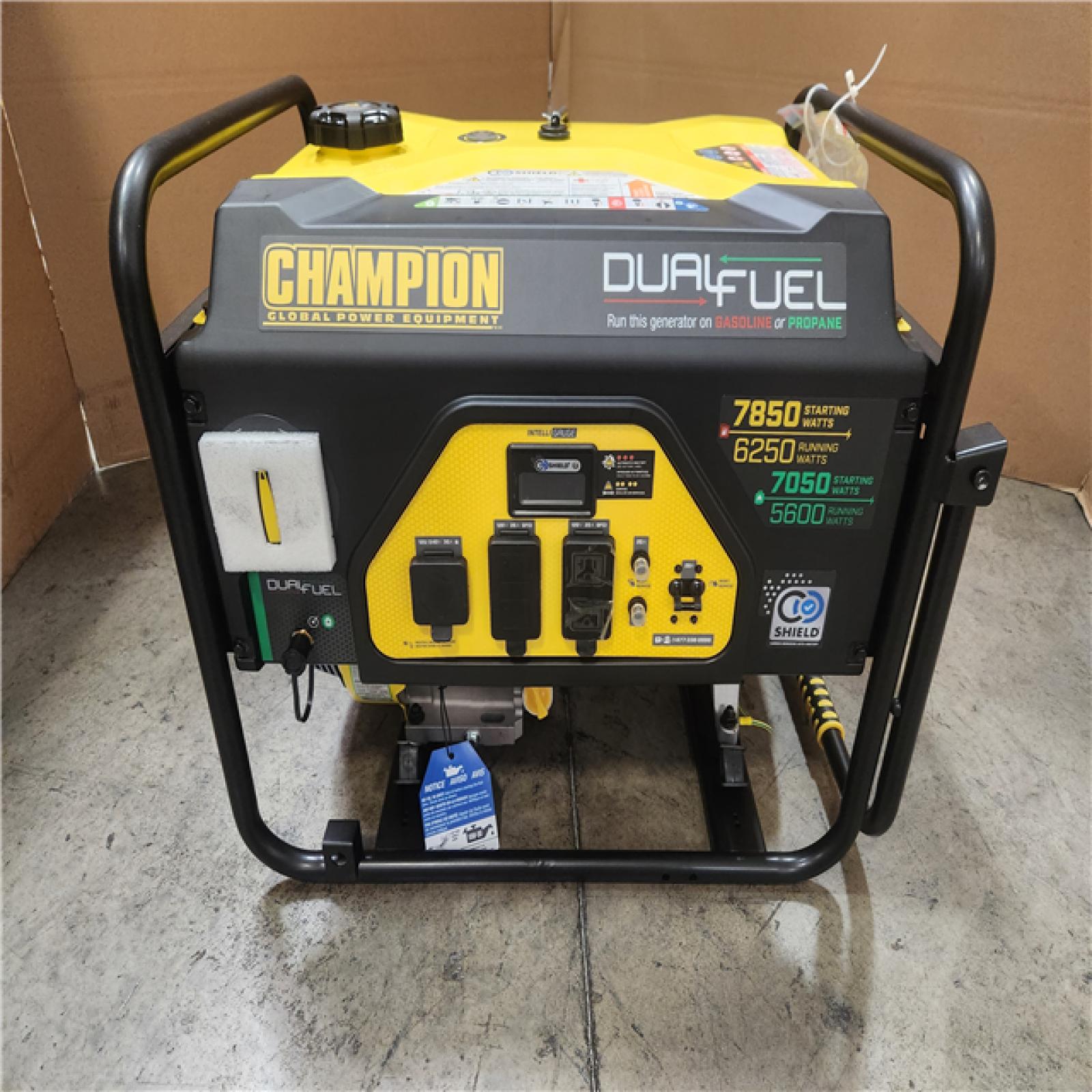 Phoenix Location NEW Champion Power Equipment 7850/6250-Watt Recoil Start Gasoline and Propane Powered Dual Fuel Portable Generator with CO Shield