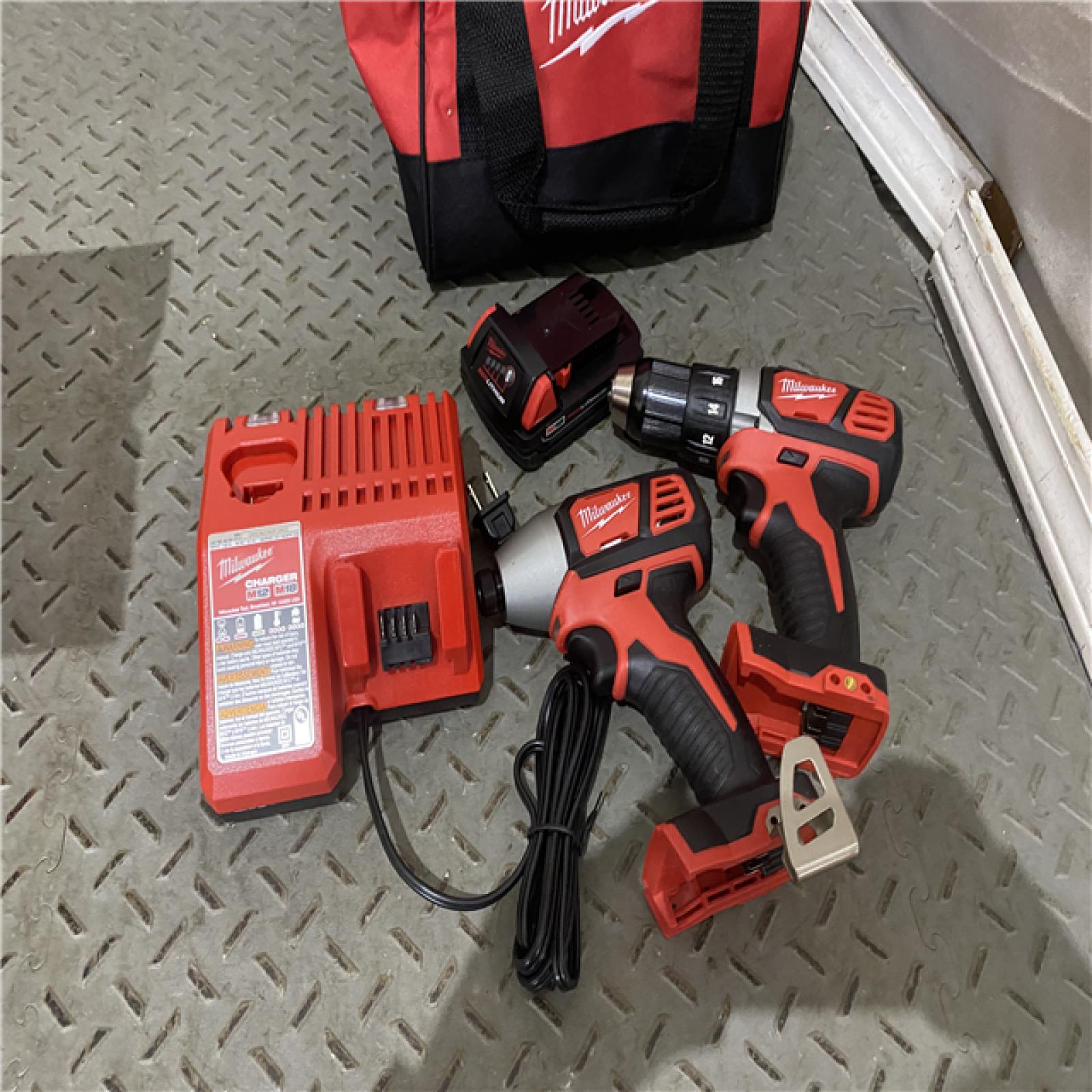 Houston location AS-IS Milwaukee Electric Tools 2691-22 MILWAUKEE M18 COMBO KITS LIKE NEW (MISSING ONE BATTERY)