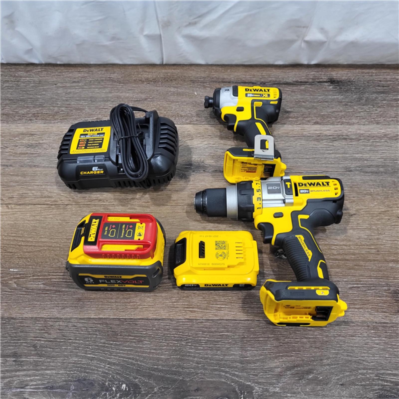 NEW! 20V MAX Cordless Brushless Hammer Drill/Driver 2 Tool Combo Kit with FLEXVOLT ADVANTAGE